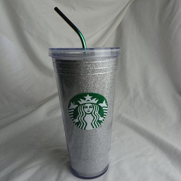 2016 Starbucks Sliver Sparkly Tumbler 20oz - Picture 1 of 8